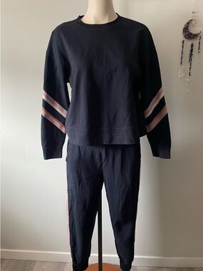 Ted Baker Matching Activewear Lounge Set Sweatshirt Jogger Blue Pink Size 2